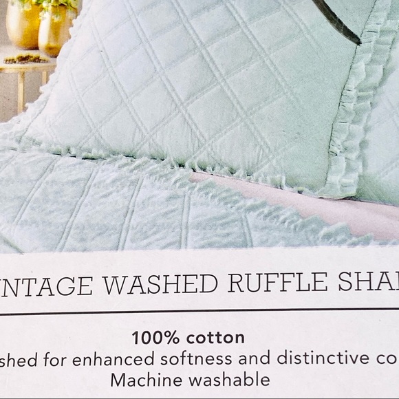 Threshold Standard Mint Ruffled Pillow Sham - Picture 4 of 7